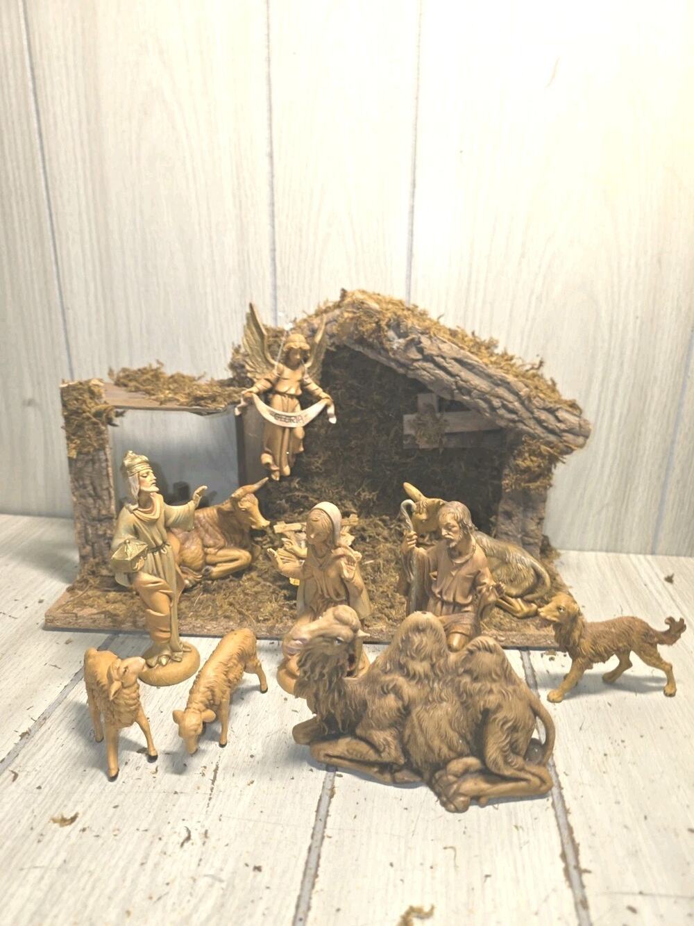 Vintage 1983 Fontanini Roman Italy Heirloom Nativity Set 11 W/Chreche Holiday